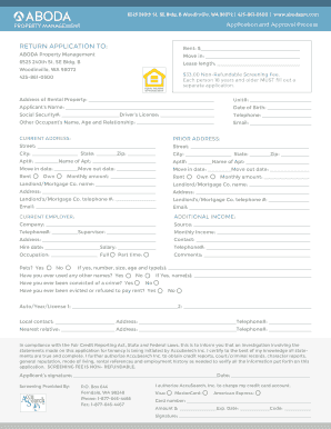 Residential Lease Application Form