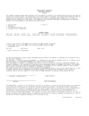 Florida State University Employment Contract