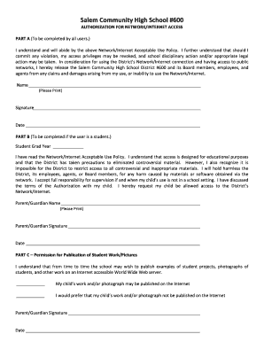 Salem Community High School Network Acceptable Use Policy