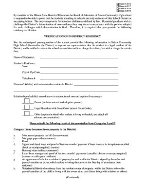 Illinois Student Residency Verification Form