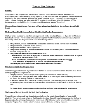 Medicare Home Health Progress Note