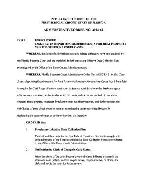 Florida Foreclosure Case Status Reporting Requirements