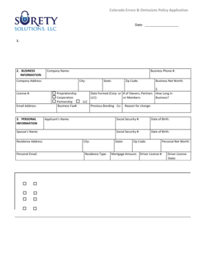 Colorado Business Bond Application