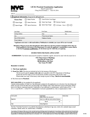 New York City Practical Examination Application