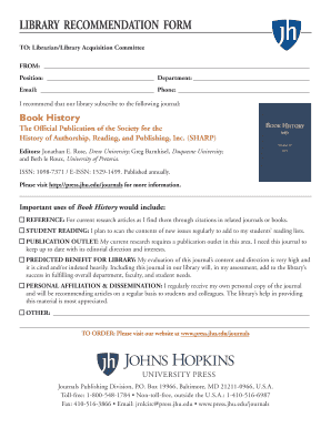 Library Recommendation Form