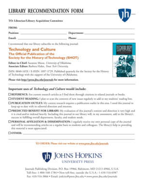 Library Recommendation Form