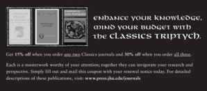 Classics Journal Subscription Coupon