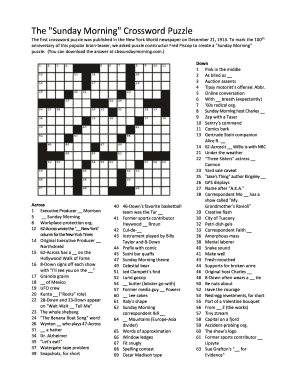 Sunday Morning Crossword Puzzle