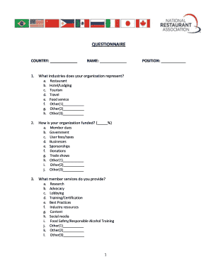Industry Association Questionnaire
