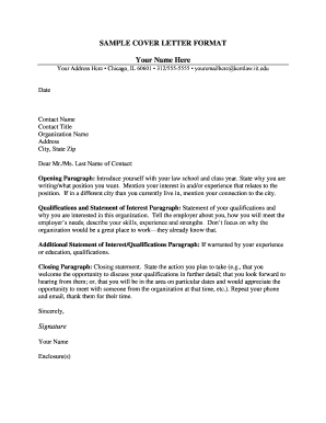 Sample Cover Letter Format