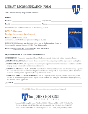 Library Recommendation Form
