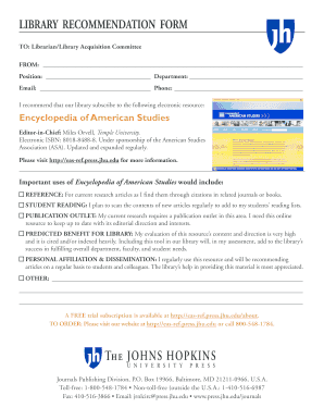 Library Recommendation Form
