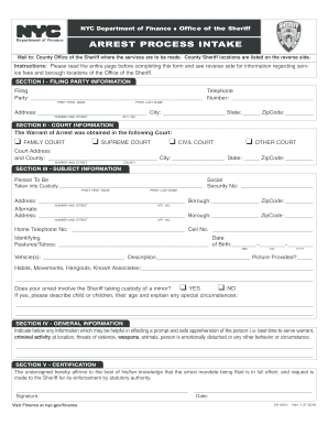 NYC Arrest Process Intake Form