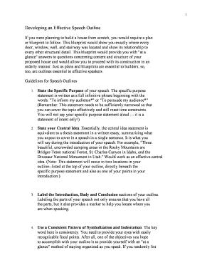 Speech Outline Template