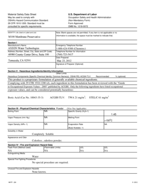 Material Safety Data Sheet