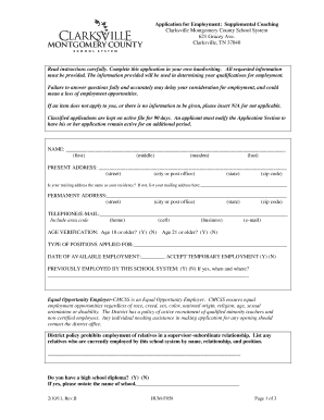 Employment Application Form