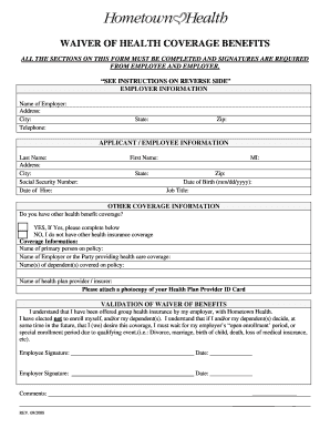 Hometown Health Enrollment Form