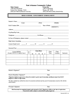 HIGH SCHOOL CONCURRENT ENROLLMENT - eacc