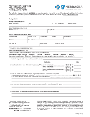Proton Pump Inhibitors Preauthorization Form