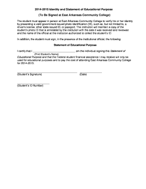 2014-2015 Identity and Statement of Educational Purpose