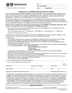 Health Savings Account Request Form