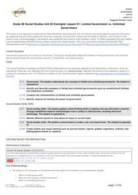 Bill of attainder examples - Grade 6 Social Studies Unit: 02 Lesson: 01 Suggested Duration: 5 days Grade 06 Social Studies Unit 02 Exemplar Lesson 01: Limited Government vs