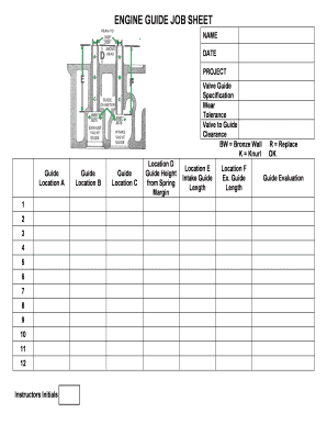 Engine Guide Job Sheet