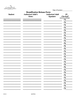 Reunification Release Form