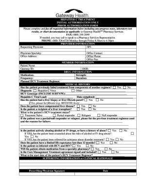 Hepatitis C Treatment Prior Authorization Form