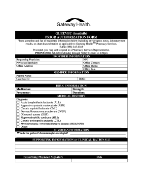 Gleevec Prior Authorization Form