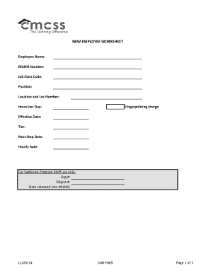 Birthday list format - NEW EMPLOYEE WORKSHEET - Clarksville-Montgomery County