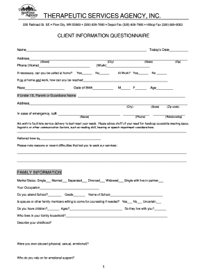 Client Information Questionnaire