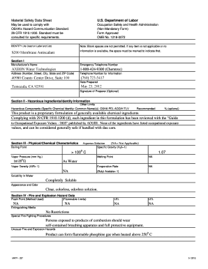 Material Safety Data Sheet