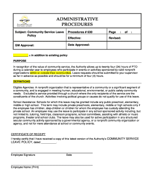 Community Service Leave Policy