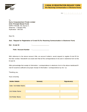 E-Mail ID Registration Request Form