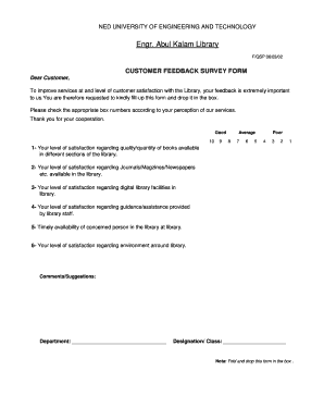 Customer Feedback Survey Form