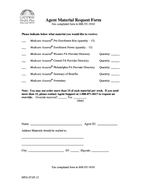Medicare Assured Material Request Form
