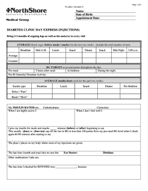 Diabetes Clinic Day Express Form