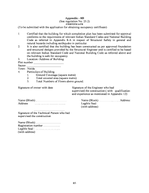 Building Occupancy Certificate