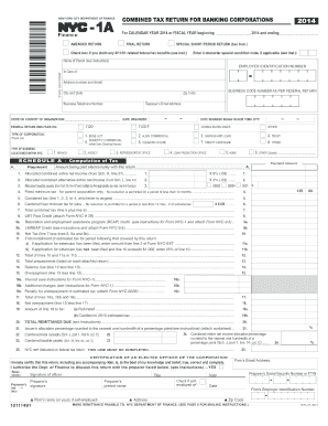 New York City Combined Tax Return for Banking Corporations