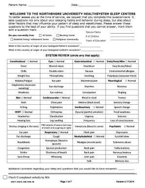 Sleep Assessment Questionnaire
