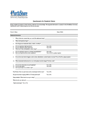 Headache Patient Questionnaire