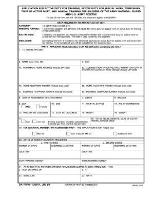 Application for Active Duty Training
