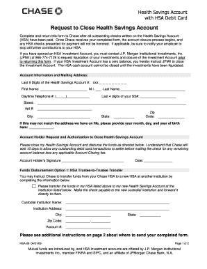 Request to Close Health Savings Account