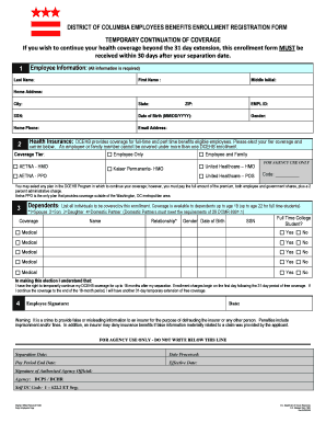 District of Columbia Employee Benefits Enrollment Form