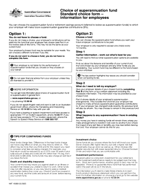 Australian Superannuation Fund Choice Form