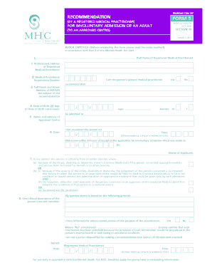 Mental Health Recommendation Form 5