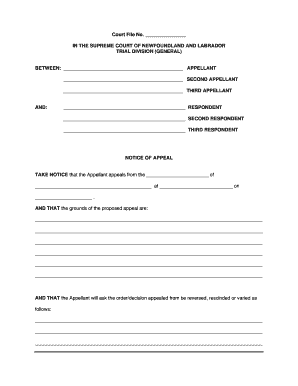 Notice of Appeal