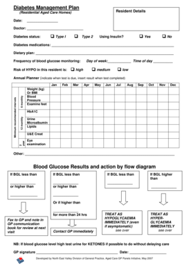 Diabetes Management Plan for Residential Aged Care Homes