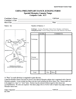 USFSA Preliminary Dance Judging Form